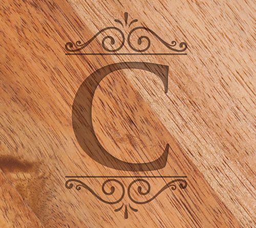 Toscana Monogram Circo Acacia Cheese Cutting Bord & Tools Set — View 6