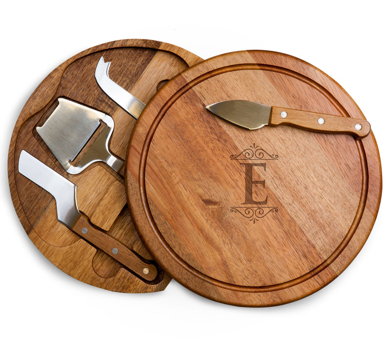 Toscana Monogram Circo Acacia Cheese Cutting Bord & Tools Set — View 11