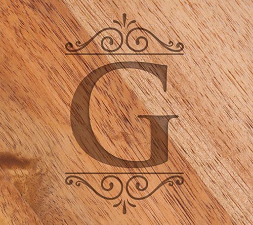 Toscana Monogram Circo Acacia Cheese Cutting Bord & Tools Set — View 14