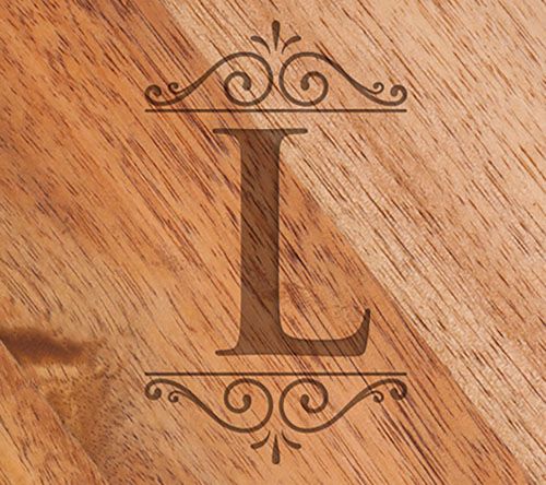 Toscana Monogram Circo Acacia Cheese Cutting Bord & Tools Set — View 24