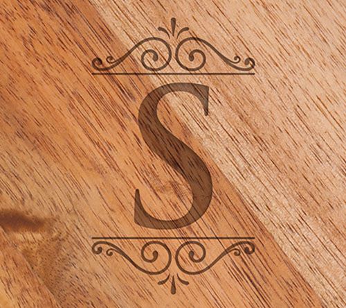 Toscana Monogram Circo Acacia Cheese Cutting Bord & Tools Set — View 38