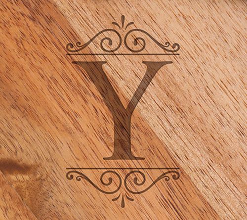 Toscana Monogram Circo Acacia Cheese Cutting Bord & Tools Set — View 50