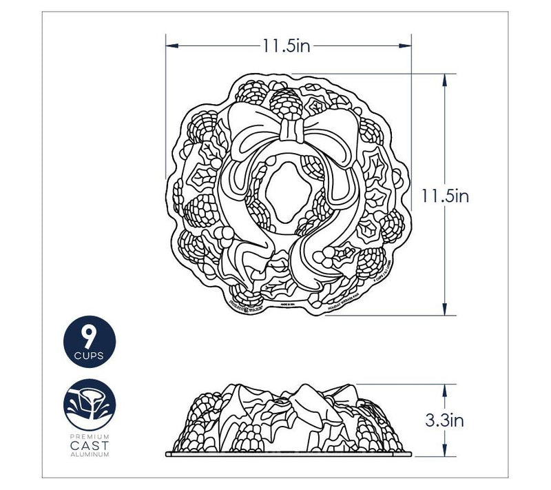 Nordic Ware Holiday Wreath Bundt Pan & Storageag Set — View 10