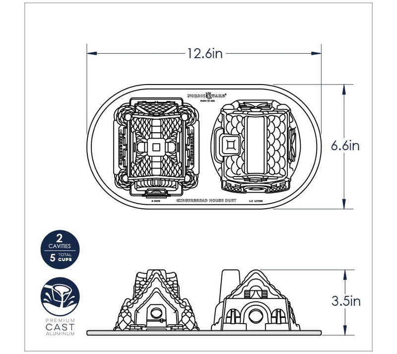 Nordic Ware Gingerbread House Duet Pan & OffsetSpatula Set — View 7