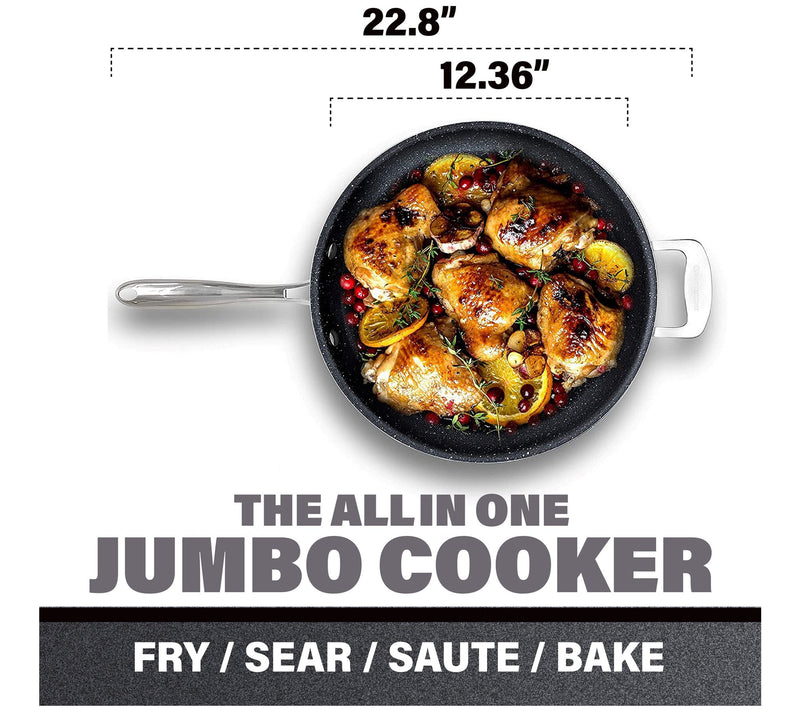 Granitestone 5.5-Qt Nonstick Jumbo Cooker with Lid — View 5