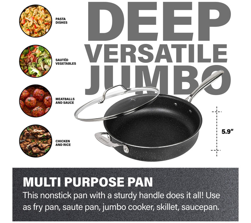 Granitestone 5.5-Qt Nonstick Jumbo Cooker with Lid — View 4