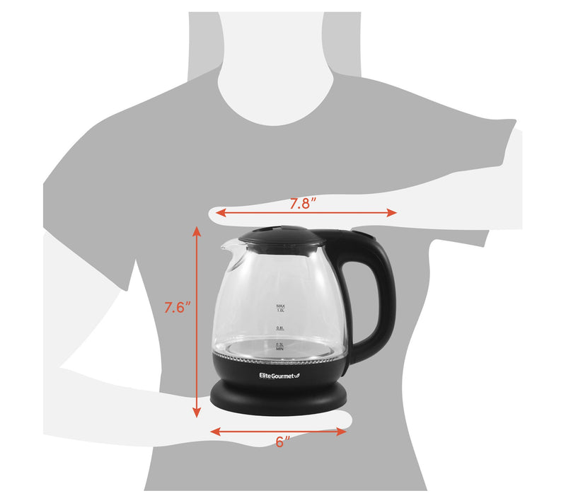 Elite Gourmet 1L Electric Glass Water Kettle — View 7