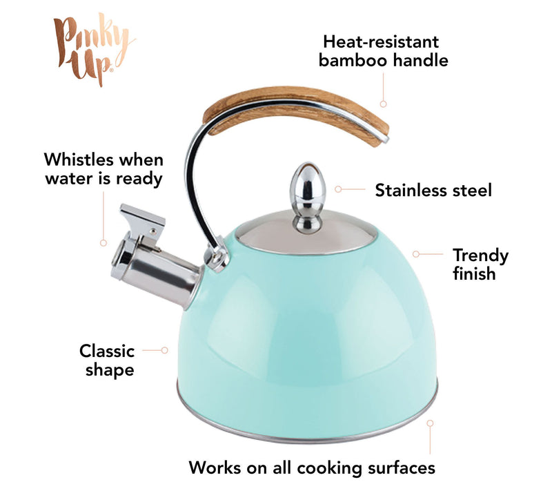 Pinky Up Presley Light Blue Tea Kettle — View 5