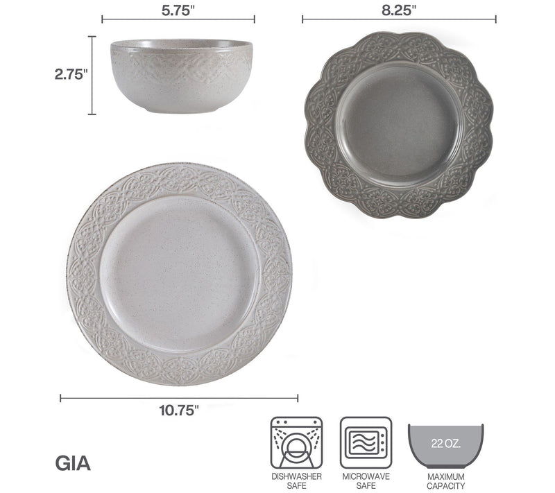 Pfaltzgraff Gia 12-Piece Dinnerware Set — View 6