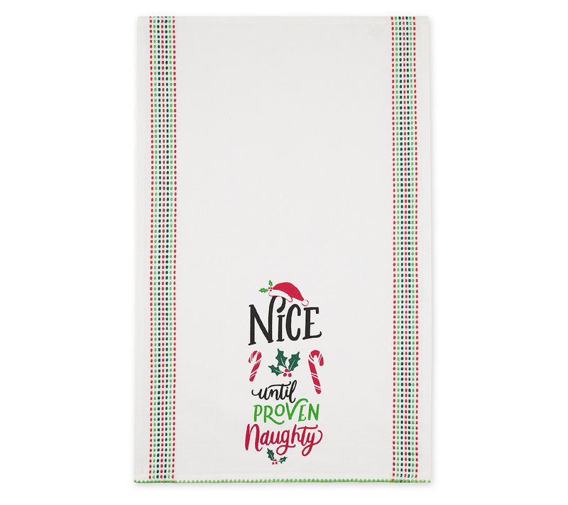 Design Imports Set of 2 Assorted Naughty Nice Kitchen Towels — View 6
