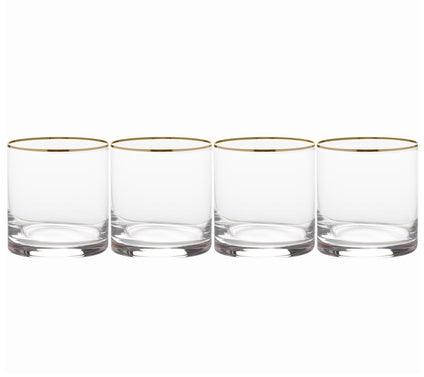 Mikasa Julie Gold Set of 4 Double-Old FashionedGlasses
