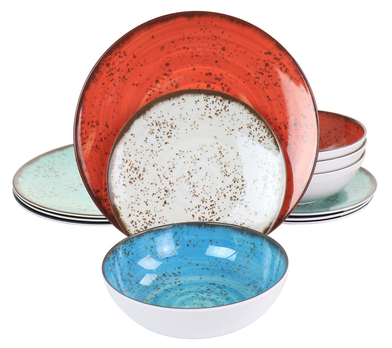 Elama Pryce 12-Piece Melamine Dinnerware Set — Main view