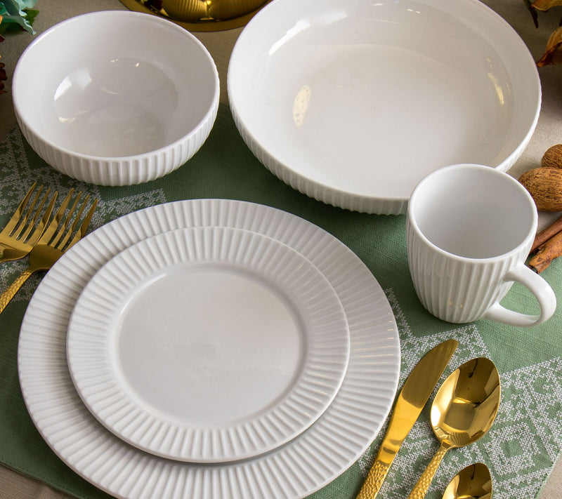 Elama Elle 18-Piece Porcelain Dinnerware Set — View 10
