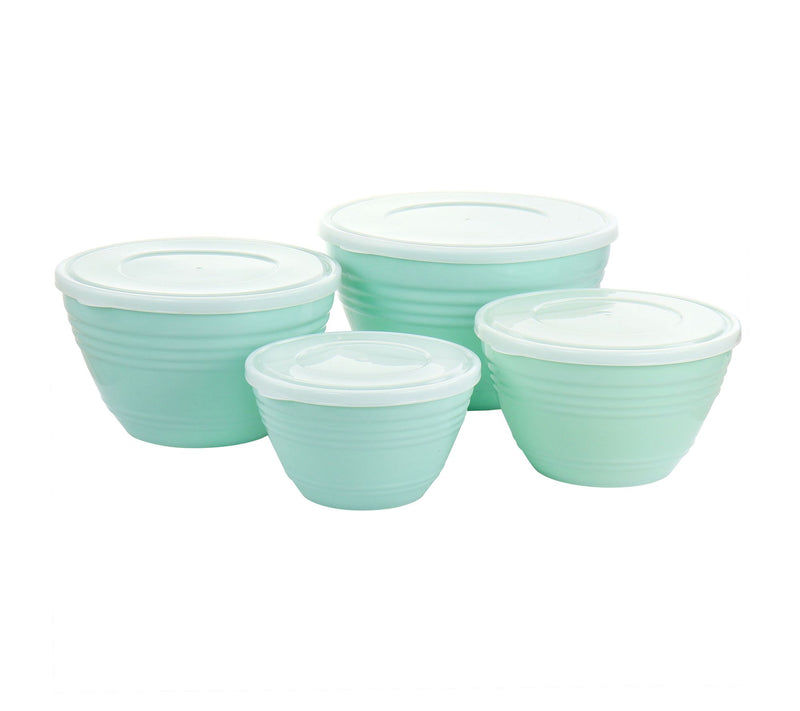 Martha Stewart 8-Piece Plastic Bowl Set with Li ds — Main view