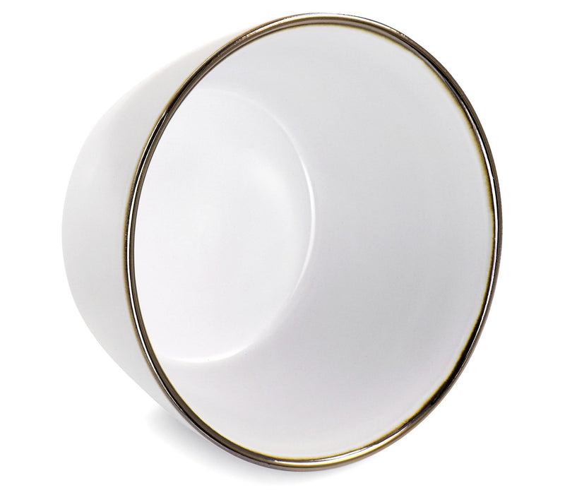 Elama 6-Piece Stoneware Bowl Set in Matte with Gold Rim — View 6