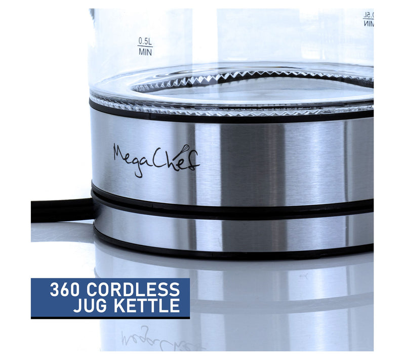 MegaChef 1.8L Glass and Stainless Steel Electric Tea Kettle — View 5