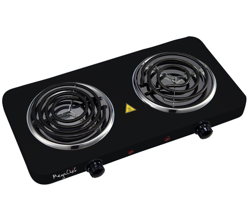 Mega Chef Portable Dual Electric Coil Cooktop in Black — View 5