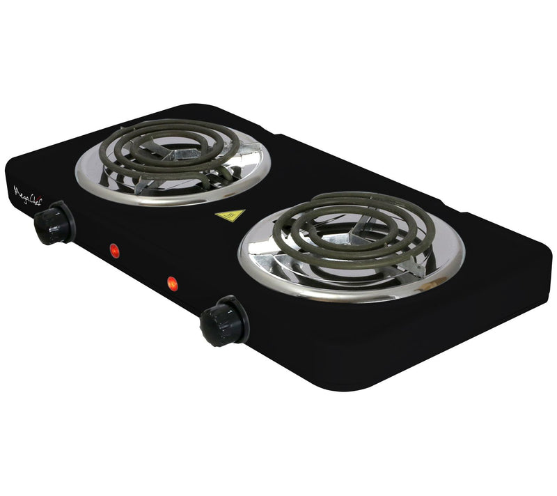 Mega Chef Portable Dual Electric Coil Cooktop in Black — View 7