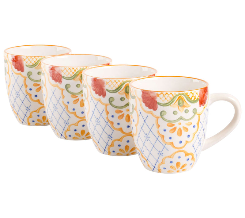 Laurie Gates Tierra Mosaic Set of 4 Hand Painted Mugs — View 6