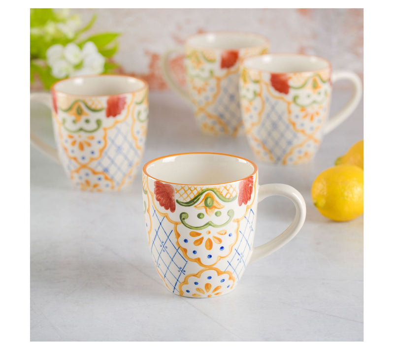 Laurie Gates Tierra Mosaic Set of 4 Hand Painted Mugs — View 8