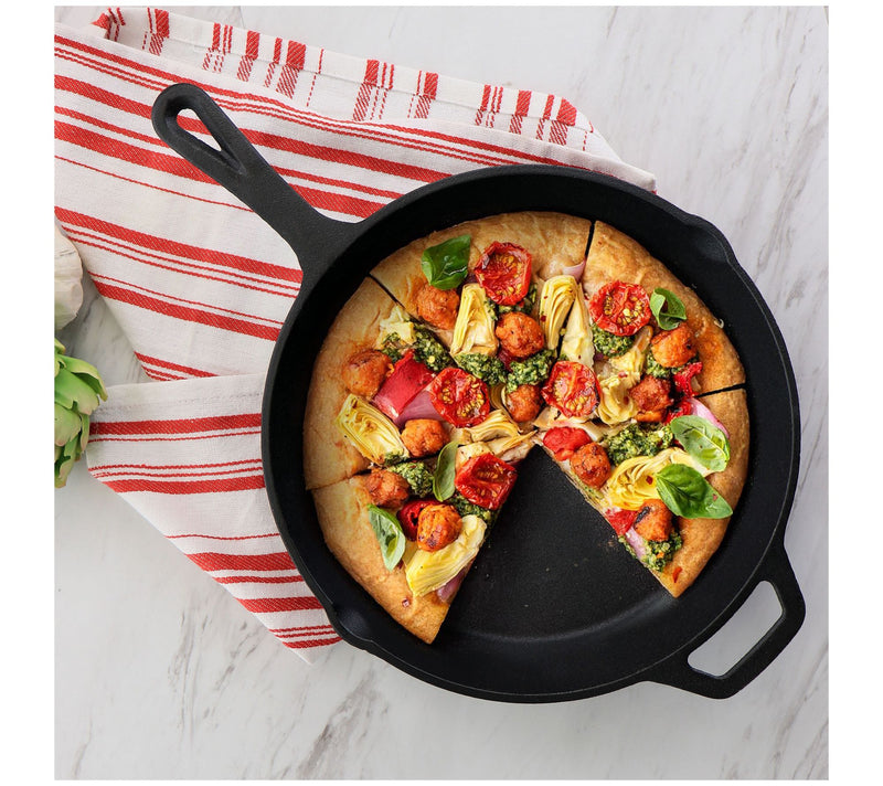 MegaChef 10 inch Round Cast Iron Frying Pan wit h Handle — View 8