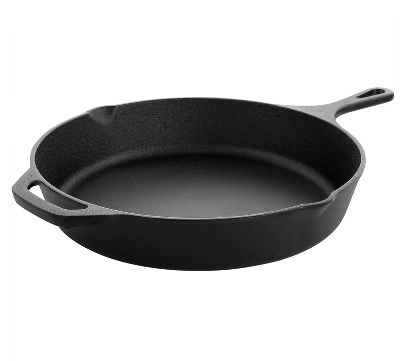 MegaChef 12 inch Round Seasoned Cast Iron Fryin g Pan in Black — Main view
