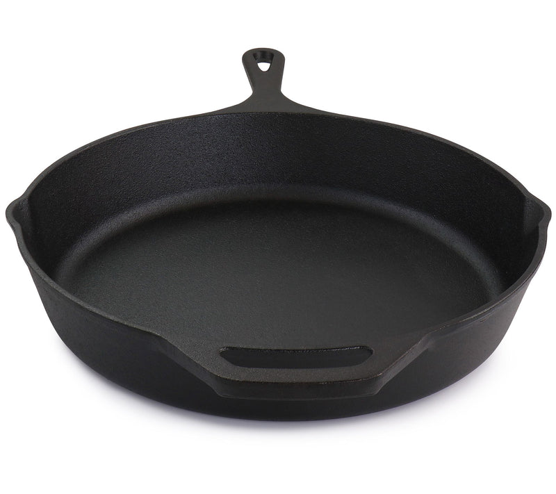 MegaChef 12 inch Round Seasoned Cast Iron Fryin g Pan in Black — View 5