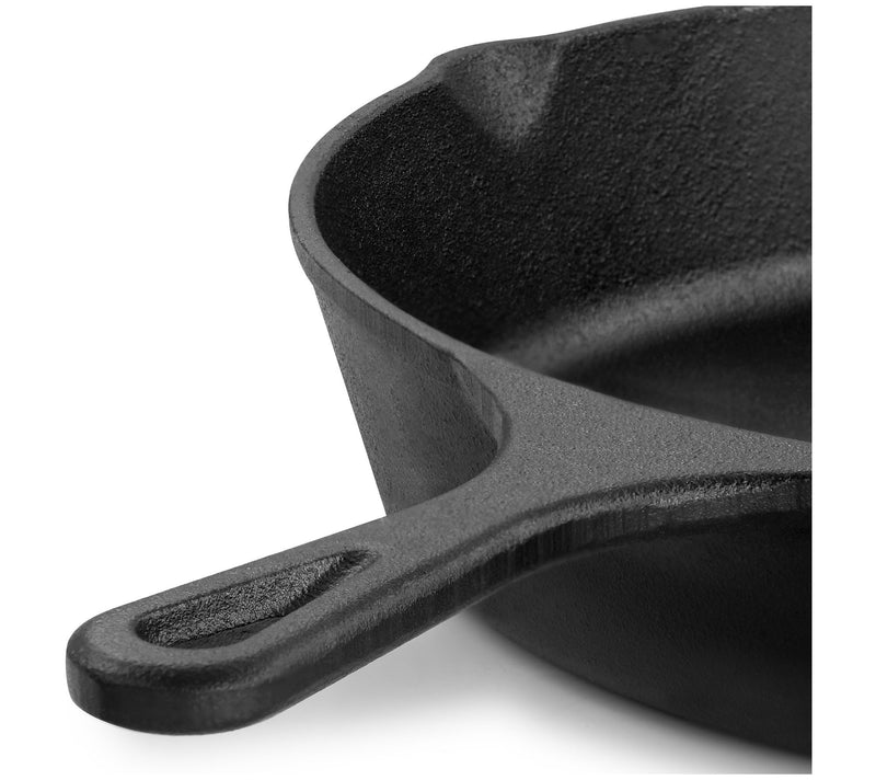 MegaChef 12 inch Round Seasoned Cast Iron Fryin g Pan in Black — View 6