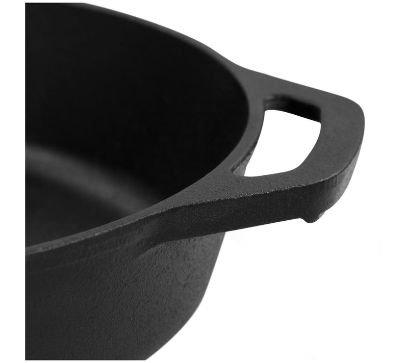 MegaChef 12 inch Round Seasoned Cast Iron Fryin g Pan in Black — View 7