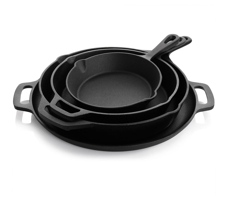 MegaChef 12-Piece Round PreSeasoned Cast Iron C ookware Set — View 4