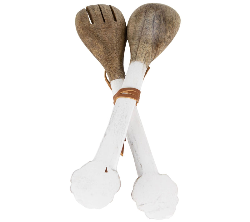 Foreside Home & Garden Set of 2 White Wood Serving Utensils — Main view