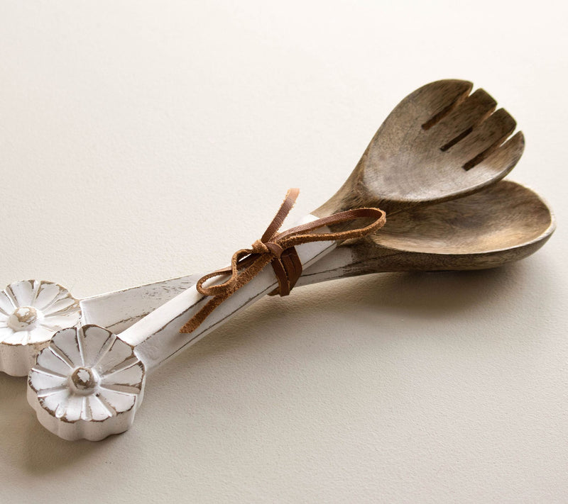 Foreside Home & Garden Set of 2 White Wood Serving Utensils — View 6