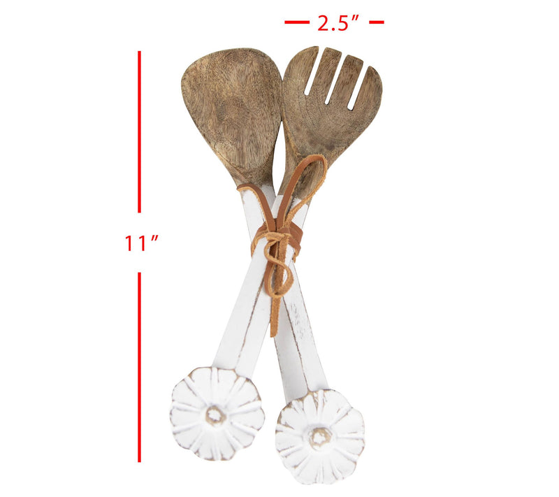 Foreside Home & Garden Set of 2 White Wood Serving Utensils — View 5