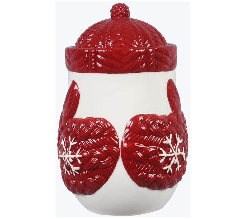Young's Inc. Ceramic Snowman Mitt Treat Jar — View 3