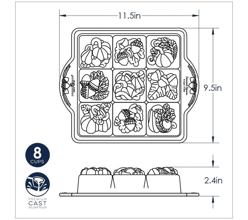 Nordic Ware Seasonal Autumn Squares Pan — View 6