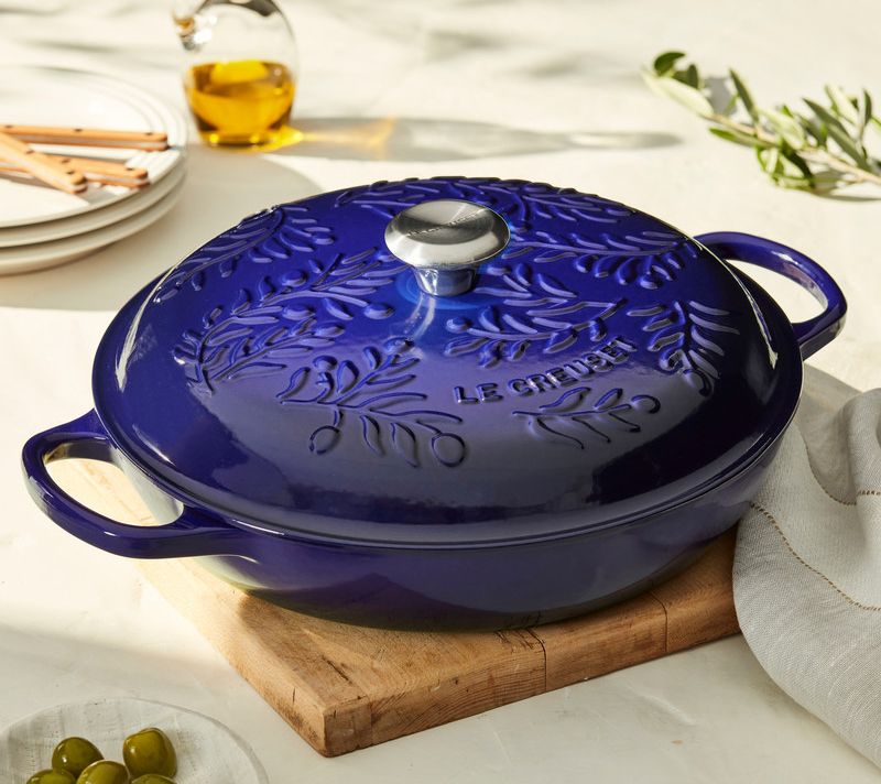 Le Creuset 3.5-qt Olive Branch Collection Braider w/ Lid — View 7