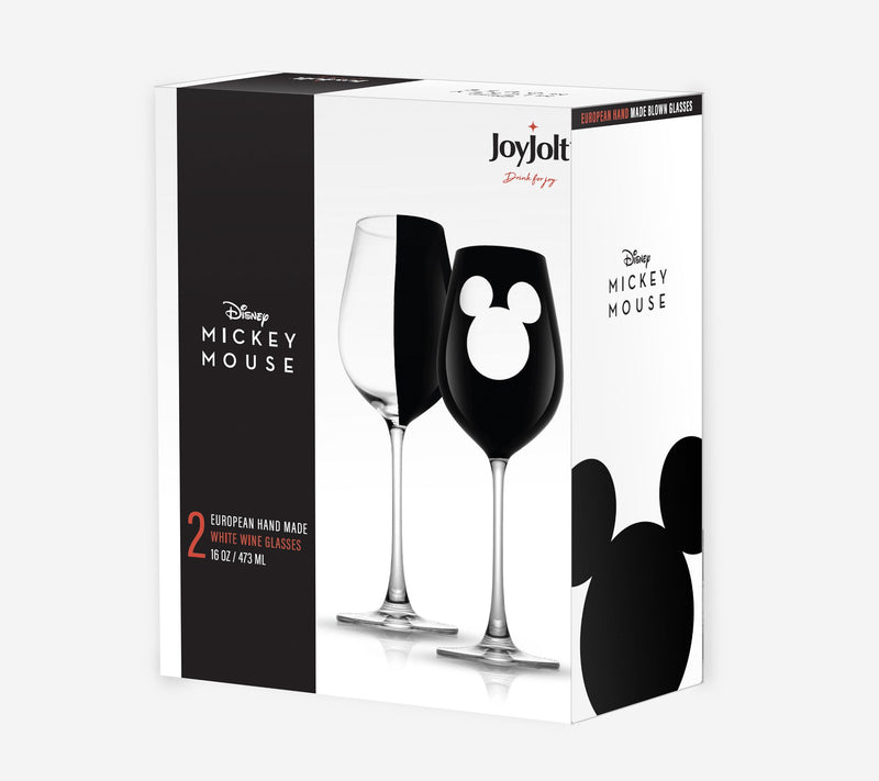 JoyJolt Set of 2 16oz Disney Luxury Mickey Wine Glasses — View 7