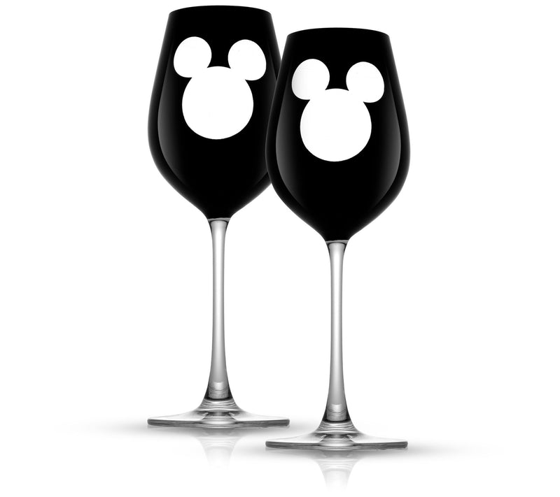 JoyJolt Set of 2 16oz Disney Luxury Mickey Wine Glasses — View 3