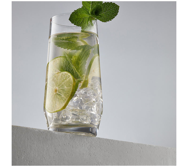 JoyJolt Set of Four 18.5-oz Gwen Crystal Highball Glasses — View 6