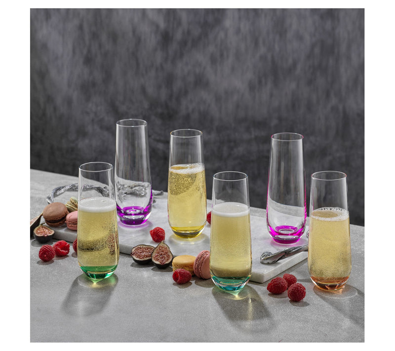 JoyJolt Set of (6) 9.4-oz Stemless Champagne Flte Glasses — View 7