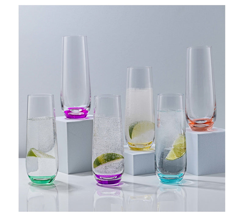 JoyJolt Set of (6) 9.4-oz Stemless Champagne Flte Glasses — View 8