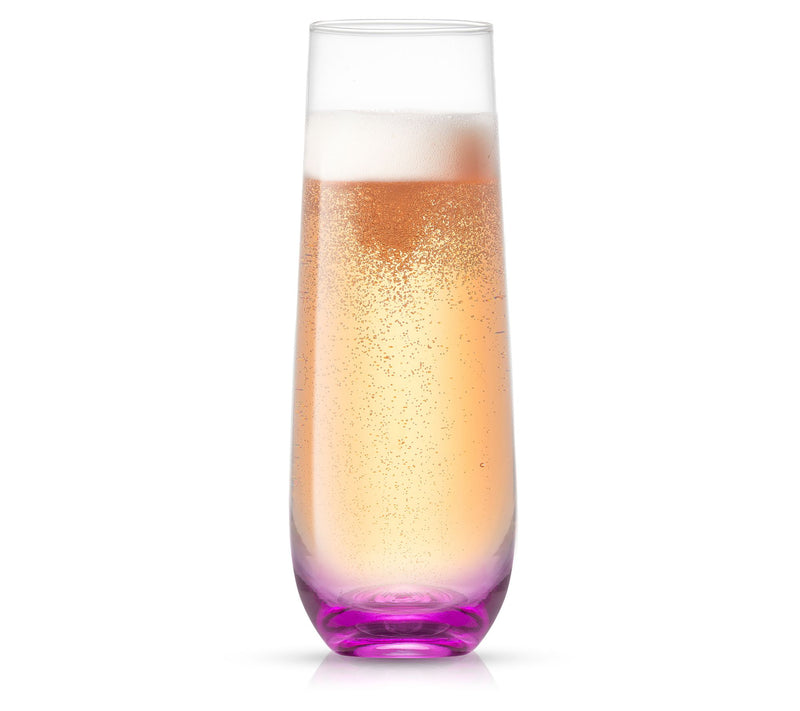 JoyJolt Set of (6) 9.4-oz Stemless Champagne Flte Glasses — View 5