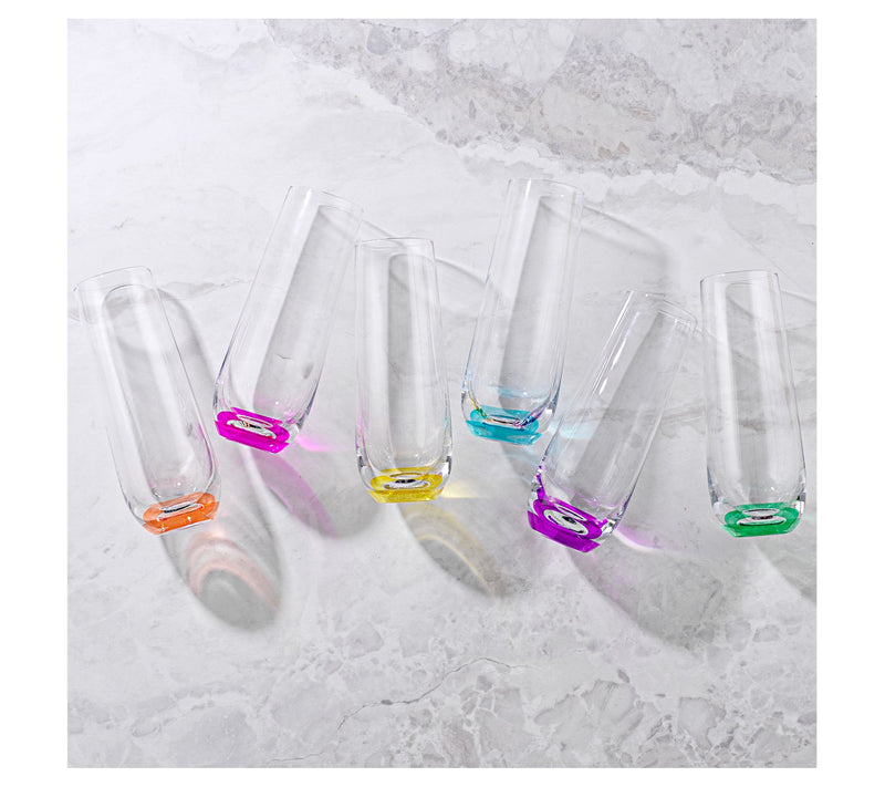 JoyJolt Set of (6) 9.4-oz Stemless Champagne Flte Glasses — View 6
