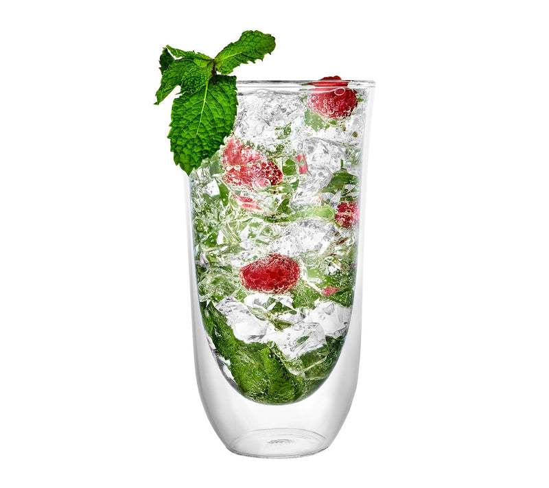 JoyJolt Set of (4) 13.5-oz Spike Double-Wall Insulated Glasses — View 5