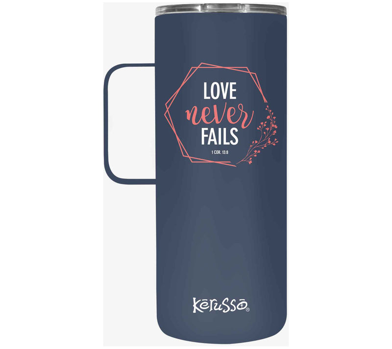 Kerusso Dual-Wall Love Never Fails 22-oz Mug with Handle — View 3