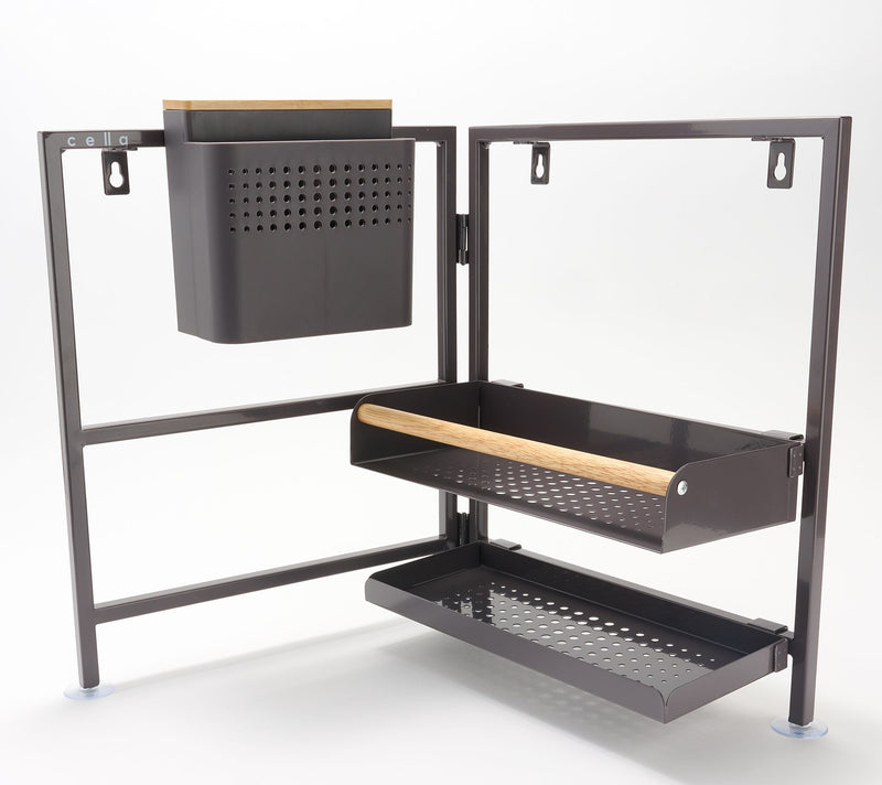 Cella Stainless Steel Two-Tier Corner Rack Organizer — View 10