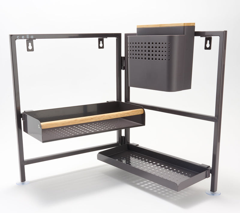 Cella Stainless Steel Two-Tier Corner Rack Organizer — View 11