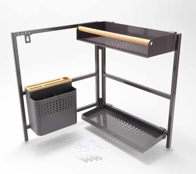 Cella Stainless Steel Two-Tier Corner Rack Organizer — Main view