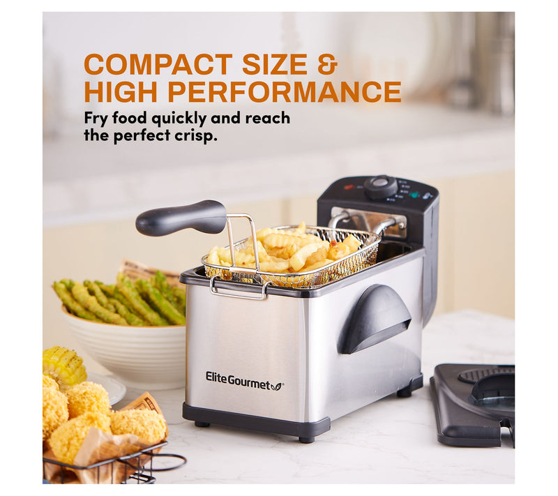 Elite Gourmet Stainless Steel 2-quart ImmersionDeep Fryer — View 7