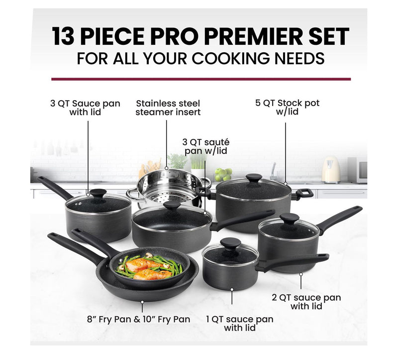 Granitestone Pro Premiere 13-Piece Hard Anodized Cookware Set — View 4